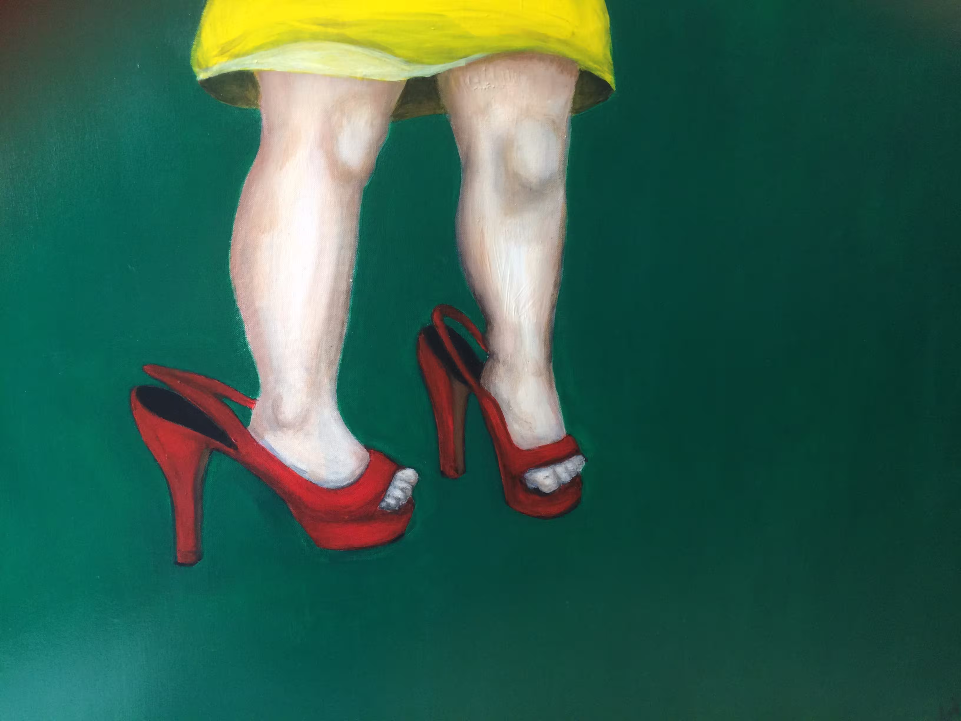 Te grote schoenen - Acryl op canvas Te grote schoenen - Acryl op canvas